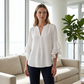 👚🔥 -50% ! Haut Femme Col V Volants Décontracté – Manches Voletées Élégantes Grâce Féminine Mouvement, Tissu Léger Respirant Confort Toute Journée Quatre Saisons, Coupe Ample Fluide Flatteuse · 4 Coloris · S-2XL ✨