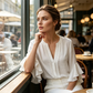 👚🔥 -50% ! Haut Femme Col V Volants Décontracté – Manches Voletées Élégantes Grâce Féminine Mouvement, Tissu Léger Respirant Confort Toute Journée Quatre Saisons, Coupe Ample Fluide Flatteuse · 4 Coloris · S-2XL ✨