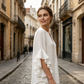 👚🔥 -50% ! Haut Femme Col V Volants Décontracté – Manches Voletées Élégantes Grâce Féminine Mouvement, Tissu Léger Respirant Confort Toute Journée Quatre Saisons, Coupe Ample Fluide Flatteuse · 4 Coloris · S-2XL ✨