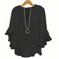 👚🔥 -50% ! Haut Femme Col V Volants Décontracté – Manches Voletées Élégantes Grâce Féminine Mouvement, Tissu Léger Respirant Confort Toute Journée Quatre Saisons, Coupe Ample Fluide Flatteuse · 4 Coloris · S-2XL ✨
