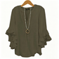 👚🔥 -50% ! Haut Femme Col V Volants Décontracté – Manches Voletées Élégantes Grâce Féminine Mouvement, Tissu Léger Respirant Confort Toute Journée Quatre Saisons, Coupe Ample Fluide Flatteuse · 4 Coloris · S-2XL ✨