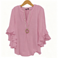 👚🔥 -50% ! Haut Femme Col V Volants Décontracté – Manches Voletées Élégantes Grâce Féminine Mouvement, Tissu Léger Respirant Confort Toute Journée Quatre Saisons, Coupe Ample Fluide Flatteuse · 4 Coloris · S-2XL ✨