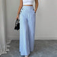 Pantalon taille haute à jambes larges
