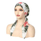 Turban foulard pré-noué à fleurs pour femme