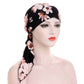 Turban foulard pré-noué à fleurs pour femme