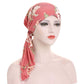 Turban foulard pré-noué à fleurs pour femme
