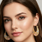 📢📢50 % DE RÉDUCTION !! ⏰Boucles d'oreilles créoles en forme de croissant plaquées or avec des fleurs en émail