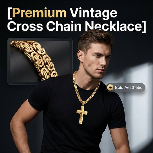Collier homme vintage avec pendentif croix