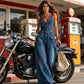 ✨Combinaison en jean sans manches à col en V pour femme
