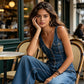 ✨Combinaison en jean sans manches à col en V pour femme
