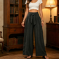 📢📢50 % DE RÉDUCTION !! ⏰Pantalon large à taille haute et nœud frontal pour femme