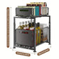 💪🥫 PROMO FLASH 50% ! Étagère Double Coulissante Organisateur de Placard – 5 Hauteurs Réglables, 2 Plateaux, Acier Carbone, Grande Capacité, Sans Installation ✨