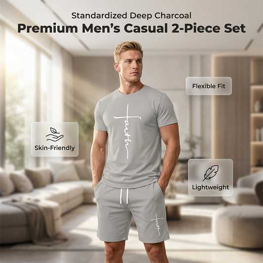 Ensemble T-shirt et Short Homme - Imprimé Graphique 'Faith'