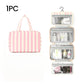 🧳 PROMO LIMITÉE 50% DE RÉDUCTION ! ✨ Trousse de Toilette Suspendue à Rayures – 4 Compartiments, Imperméable, Pliable 🚿
