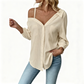 🔥While Supplies Last 50% OFF!🎉 Women's Casual Off-Shoulder Button-Down Shirt