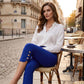 👖🌼 PROMO LIMITÉE 50% ! Pantacourt Gainant Femme Taille Haute – Élasticité 4 Sens, Boutons Dorés, 2 Couleurs, 6 Tailles, Parfait pour Quotidien & Sorties ✨