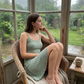 Robe nuisette élégante à finition en dentelle