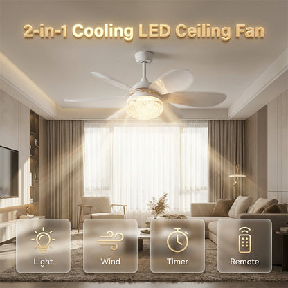 Ventilateur de plafond LED 2-en-1 avec refroidissement