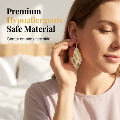 📢📢50 % DE RÉDUCTION !! ⏰Boucles d'oreilles élégantes pour femme, en forme de feuilles ajourées en cascade