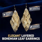 📢📢50 % DE RÉDUCTION !! ⏰Boucles d'oreilles élégantes pour femme, en forme de feuilles ajourées en cascade