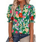 🎁2026 New Arrivals 50% OFF💥Women's Summer Floral Top with Puff Sleeves💐👔
