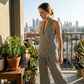 Women’s Striped Halter Top & Wide-Leg Pants Set