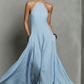 Robe longue élégante sans manches à col licou pour femme