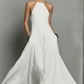 Robe longue élégante sans manches à col licou pour femme