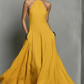 Robe longue élégante sans manches à col licou pour femme