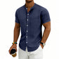 👕☀️🌿 OFFRE LIMITÉE 50% DE RÉDUCTION! Chemise Homme à Manches Courtes Coupe Ample Unie – Mélange de Coton Respirant, Coupe Décontractée, Confort Toute la Journée – Votre Indispensable pour le Travail, les Week-ends et les Sorties Décontractées 🧢🌸