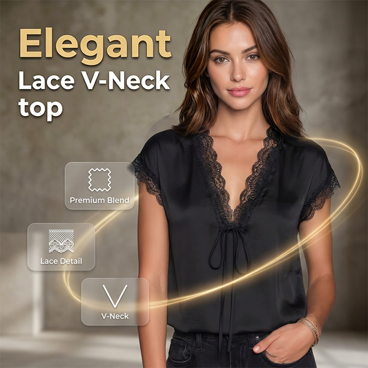 🌸👚 PROMO FLASH 50% ! Haut Dentelle Femme Col V Manches Courtes – Assemblage Complexe, Tombé Fluide, 5 Couleurs, Tailles S-2XL, Idéal Bureau & Soirée ✨s