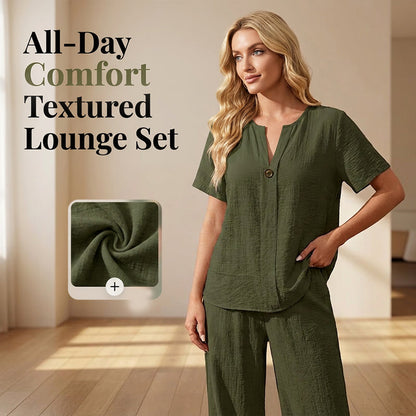 👕Printemps Été Nouvel Ensemble Grande Taille Femme - Chemise Manches Longues Casual & Pantalon Ample, ✨Parfait pour Vacances & Quotidien