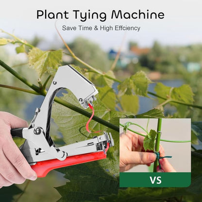 🌸🎋 PROMO FLASH 50% ! Outil de Liage de Plantes Tout-en-Un – Machine à Attacher les Branches, Acier Inoxydable, Ruban 30m Inclus, Idéal Tomates, Vignes, Rosiers 🌿