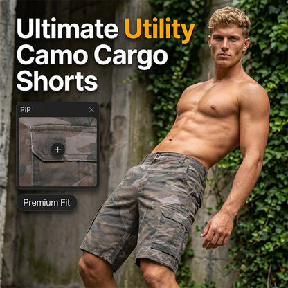 📢📢50% DE RÉDUCTION !! ⏰ Short Cargo Camouflage Multi-Poches pour Homme
