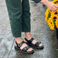 Women's Summer Flat Sandals with Double Buckle