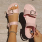 Women's Summer Flat Sandals with Double Buckle