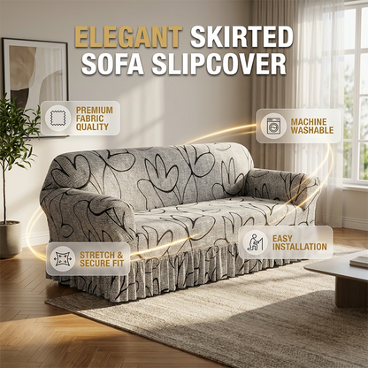 📢📢50% DE RÉDUCTION !! ⏰ Housse de Canapé Universelle Extensible – Tissu Élastique Haute Performance, Fixation Antidérapante & Ourlet à Volants Élégant for un Relooking Instantané de Votre Salon ✨🧵