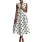 Robe Sans Manches Col V à Pois pour Femme