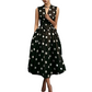Robe Sans Manches Col V à Pois pour Femme
