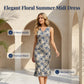 Robe Midi Florale Élégante d'Été