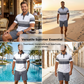 🔥Ensemble Casual Manches Courtes Homme, Mode Plage Été, Motif Écossais, Coupe Ajustée, Au-Dessus du Genou