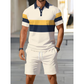 🔥Ensemble Casual Manches Courtes Homme, Mode Plage Été, Motif Écossais, Coupe Ajustée, Au-Dessus du Genou