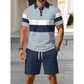 🔥Ensemble Casual Manches Courtes Homme, Mode Plage Été, Motif Écossais, Coupe Ajustée, Au-Dessus du Genou