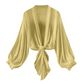 🧥 OFFRE LIMITÉE -50% ! 💥 Cardigan Femme Léger en Mousseline à Nœud Frontal – Manches Ballon, Transparent, Superposition ✨