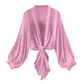 🧥 OFFRE LIMITÉE -50% ! 💥 Cardigan Femme Léger en Mousseline à Nœud Frontal – Manches Ballon, Transparent, Superposition ✨