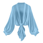 🧥 OFFRE LIMITÉE -50% ! 💥 Cardigan Femme Léger en Mousseline à Nœud Frontal – Manches Ballon, Transparent, Superposition ✨