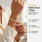 ✨🔥 PROMO -50% ! Bracelet Chaîne Cubaine Femme Plaqué Or – Zircon Cubique Brillant Assemblage Précis, Étiquette Rectangulaire Creuse Géométrique, Fermoir Rabat Sécurisé · Cadeau Luxe · 19 cm 💎