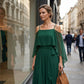 👗Robe Maxi Fluide Élégante à Épaules Dénudées pour Femme