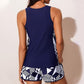 👙 50% DE RÉDUCTION 🎨 Ensemble maillot de bain ample imprimé color-block – Tissu extensible & séchage rapide – Haut & short assortis, look tendance – parfait pour la plage ou la piscine 🏖️✨