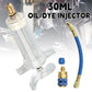 🔧❄️ PROMO -50% ! Injecteur Colorant & Huile Climatisation Auto – Laiton Premium Haute Résistance, Tuyau 2500 PSI, Raccord Rapide R134a, Corps Transparent Gradué · 230g ✨